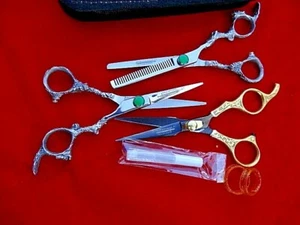 WARRANTY_OsaqiQuality 3 x 6" Hairdressing Hair Scissors & Thinning/JapaneseSteel - Picture 1 of 11
