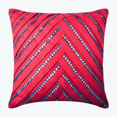 Square Decorative Pillow Case Red 16"x16" Faux Suede - Red Smoke House Grill - Image 1 of 2