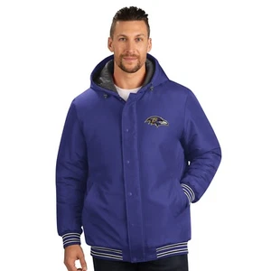 Baltimore Ravens Purple NFL Touchback Full Zip Hooded Jacket By G-III - Picture 1 of 2