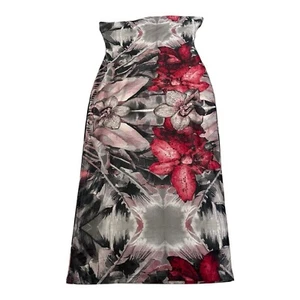 Black bead printed strapless midi dress size large - Picture 1 of 4