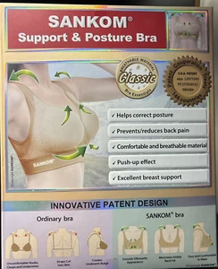 Sankom Compression Shapewear Posture Correcting Classic Peach Bra XL/XXL, NWT - Picture 1 of 5