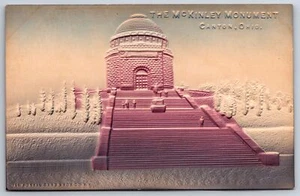 Canton Ohio ~ Monumento McKinley ~ grigio malva bianco aerografato in rilievo ~ AFFILATO! 1907 - Foto 1 di 2