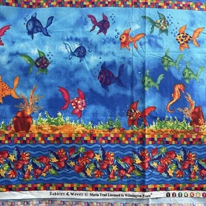 WILMINGTON PRINTS Fabric Bubbles & Waves 44x42 Maria Trad Quilt - Picture 1 of 2
