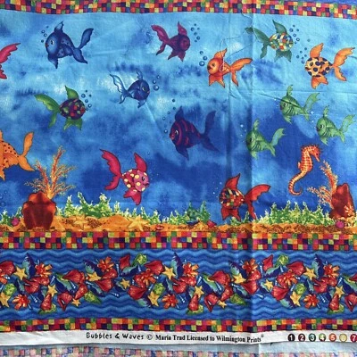 WILMINGTON PRINTS Fabric Bubbles & Waves 44x42 Maria Trad Quilt - Image 1 of 2