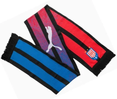 PUMA | Mens Womens Unisex Acid Bleach 90's Retro Vintage Striped Winter Scarf - Image 1 of 2