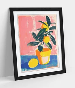 ZITRONENBAUM STILLLEBEN GEMÄLDE CEZANNE - GERAHMTER WANDKUNST POSTER PAPIERDRUCK - Bild 1 von 11