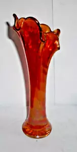 VINTAGE AUSTRALIAN MADE CARNIVAL GLASS CROWN CRYSTAL LILLY VASE LOT B - Picture 1 of 4