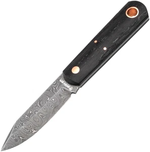 Boker Barlow BFF Damascus Steel W/ Bog Oak Handle & Leather Sheath - Germany - Picture 1 of 8
