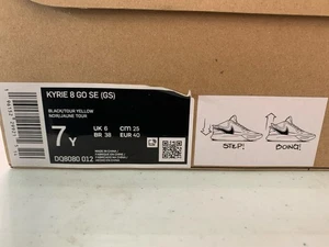 Nike Kyrie 8 GO SE (GS) Size 7Y Black/TourYellow (DQ8080-012) NEW/UNRELEASED - Picture 1 of 7