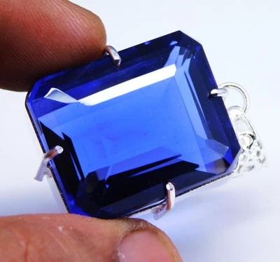 Certified 104.90 Ct Natural Vivid Blue Topaz Radiant Cut Pendant Gemstone - Image 1 of 4