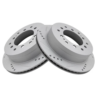 Par de rotor de freno de disco Performance perforado y ranurado trasero recubierto en G Foto 1 de 4