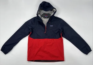 Patagonia Torrentshell Rain jacket H2No Anorak Pullover Hooded Mens XS Blue Red - Picture 1 of 13