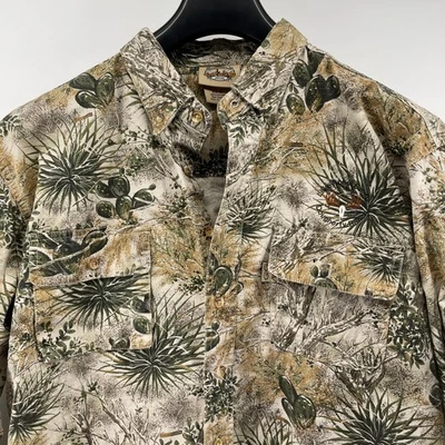 Game Guard Button Down Shirt Mens XL Desert Cactus Camo Cotton Ripstop Hunting - Image 1 of 4