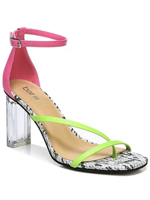 BAR III Womens Pink Transparent Heel Blakke Toe Block Heel Thong Sandals 7 M - Image 1 of 4