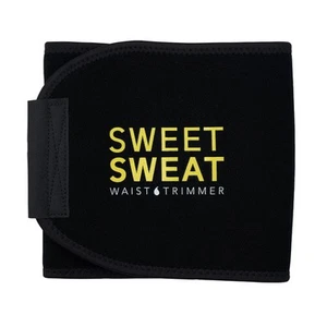 Sweet Sweat Waist Trimmer Band (Women & Men) Trainer Belt - Black Yellow Size L - Picture 1 of 7