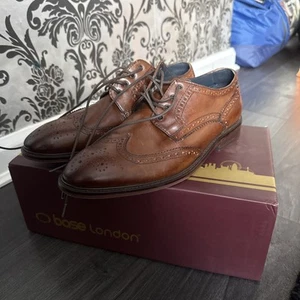 Base London Men’s Brown Leather Shoes Size Uk 8 Base Chaplin - Picture 1 of 6