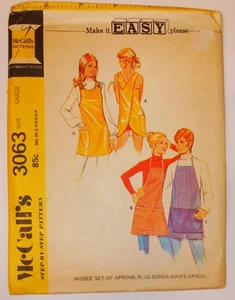 UC McCall's Pattern #3063 Vintage Wrap Apron & Pocket Unisex Apron - Picture 1 of 1