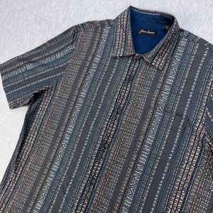 Camisa Jhane Barnes Para Hombre L Multicolor Rayas Abstractas Algodón Mercerizado - Imagen 1 de 10