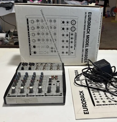 Behringer Eurorack MX 602A Ultra-Low Noise 6 Channel Mixer w Power Adaptor Box - Image 1 of 3