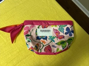 ESTEE LAUDER Butterfly Pink Cosmetic Makeup Bag by R. Toledo NWT - Picture 1 of 4