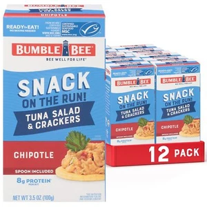 Bumble Bee 3.5oz Chipotle Tuna Salad Snack Kits with Crackers Pack of 12 - Picture 1 of 9