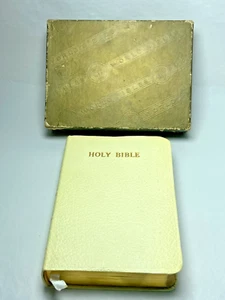 KJV Bibel Welt Verlag weiß Kunstleder Miniatur Vintage 507 - Bild 1 von 13