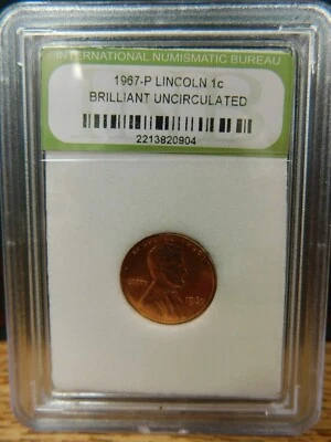 1967 P Lincoln 1C Brilliant Uncirculated 2213820904 Encased Penny . - Image 1 of 2