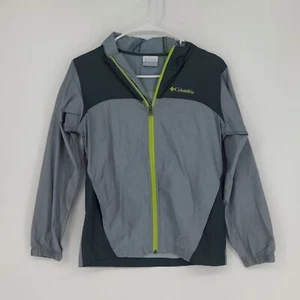 Columbia Boy’s Windbreaker Jacket Grey Hooded Full Zip Size Medium Lightweight - Picture 1 of 14