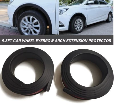 Tira protectora de extensión de arco de cejas para rueda de coche con llamaradas de guardabarros de 300 cm/9,8 pies Foto 1 de 4