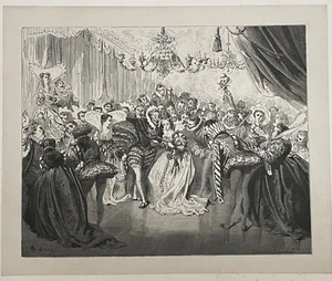 GUSTAVE DORÉ, FAIRY TALES BY PERRAULT Wood Engraving, 1862 - CINDERELLA (3) - Imagen 1 de 5