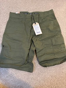NUEVO Pantalones Cortos Prana Doble Pico Para Hombre Talla 32” x 8” Carga Verde Bolsillos Estándar - Imagen 1 de 4
