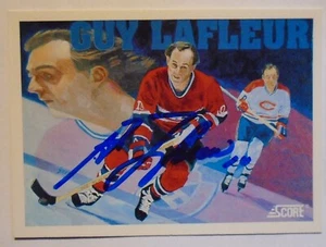 GUY LAFLEUR AUTOGRAPHED CARD MONTREAL CANADIENS 1992 SCORE #291 - Picture 1 of 1