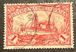 Travelstamps:GERMANY South West Africa Stamps Kaiser’s Yacht Used 1 Mark UnWMK - Picture 1 of 5