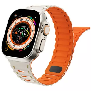 For Apple Watch Ultra2/Ultra1 49mm Magnetic Silicone Strap Series 10 9 8 7 6 5 4 - Picture 1 of 25