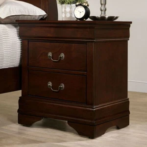 NEW 1pc Nightstand Cherry Finish Louis Philippe Solid wood English Dovetail Cons - Picture 1 of 9