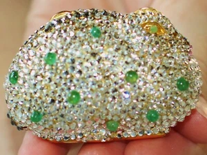 JUDITH LEIBER BUNNY RABBIT GEM SWAROVSKI CRYSTAL PILLBOX TRINKET STASH PILL BOX - Picture 1 of 10