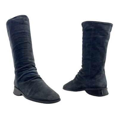Vintage 80s 90s MARKON Womens 8.5 Suede Leather Knee High Riding Boots Slouchy - Image 1 of 4