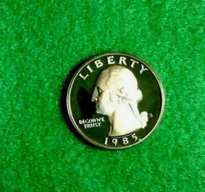 1985- S Washington Quarter Clad Gem Proof Deep Cam Nice US Coin Free Shipping - Picture 1 of 2
