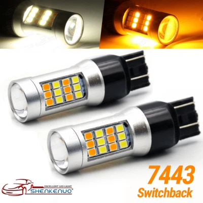 Blanco Ámbar 7443 7444 LED Señal de giro Frontal Intermitente Bombilla para Buick Enclave Foto 1 de 4