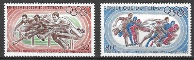 Sellos Chad 1968 Air México Juegos Olímpicos conjunto de 2 MNH SG217-218 Foto 1 de 2