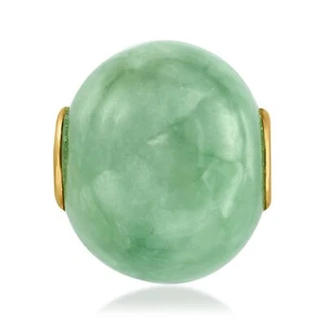Ross-Simons Jade Bead Pendant in 14kt Yellow Gold - Picture 1 of 5