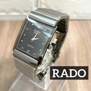 RADO DiaStar 153 0520 3 Black Dial Quartz Unisex Watch Used Working #85 - Picture 1 of 10