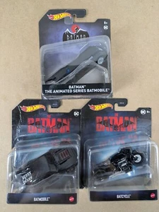 Hot Wheels The Batman: Batmobile & Batcycle + The Animated Series Batmobile - Picture 1 of 5