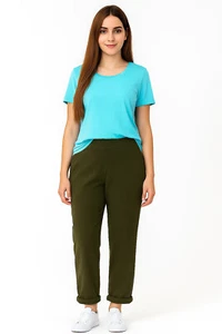/LX029/ Max Studio Pull-On Cropped Roll-Up Saum Hose Armeegrün Gr. XL $ 98 - Bild 1 von 1