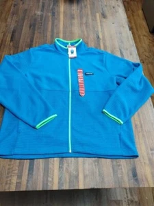 Lands' End Men's XL 46-48 Long Sleeve Full Zip Fleece Jacket Sweater Blue Green - Picture 1 of 9