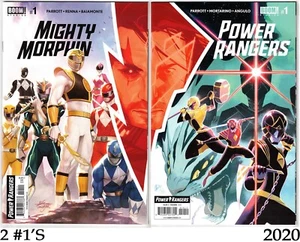 MIGHTY MORPHIN #1 + POWER RANGERS #1 SET (2020)- CONNECTING COVERS- BOOM! - Picture 1 of 5