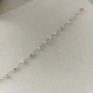 New Design Gorgeous Round AAA South Sea White Pearl Bracelet 7.5-8" 14K Gold P - Picture 1 of 5