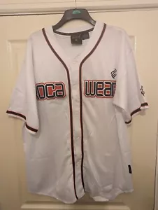 Rocawear Short Sleeve Baseball Jersey Size XL White Red Vintage - Picture 1 of 13