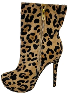 Women’s Leopard Print Boots Alejandra G Women's Size 7 1/2  New - Picture 1 of 12