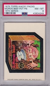 1975 Topps Wacky Packages MORON BEEF POT PIE   PSA 8 NM/MT Series 15 Packs  - Picture 1 of 1
